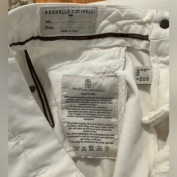 Brunello Cucinelli Low-Rise White Denim Skinny Jeans size 2 US 38 IT - Picture 4 of 6